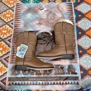 CUADRA Men’s BROWN Dear Leather Boots Size 6 Mexico Retail $350 Jaripeo Cowboy